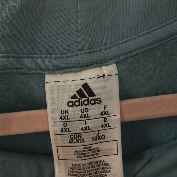 🦸‍♂️Big & Tall -Adidas Light Blue Pullover Hoodie- 4XL - Picture 2 of 4
